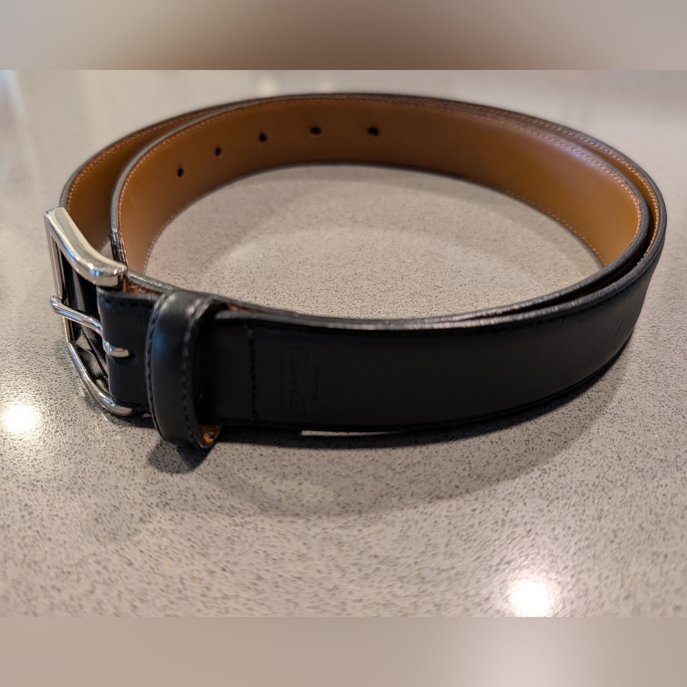 Coach Black and Tan Leather Belt